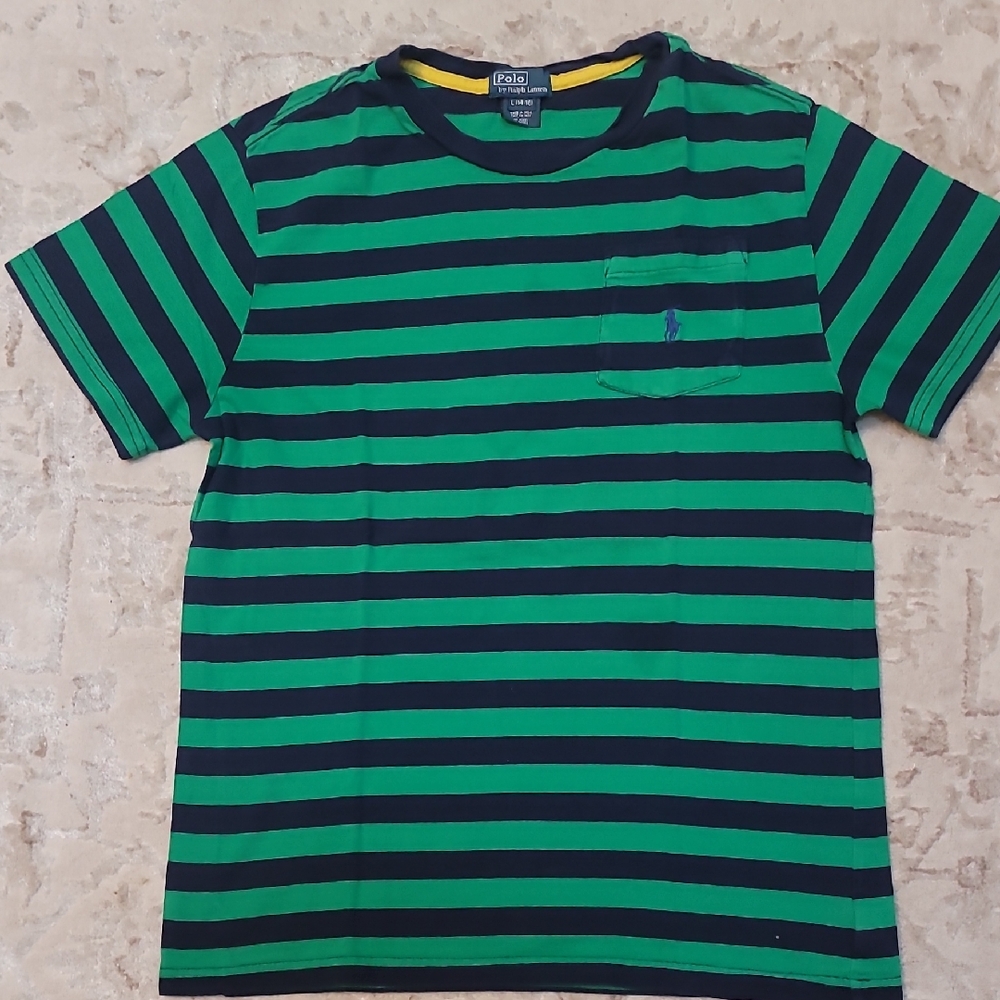 Polo by Ralph Lauren Green and Navy Striped Tee